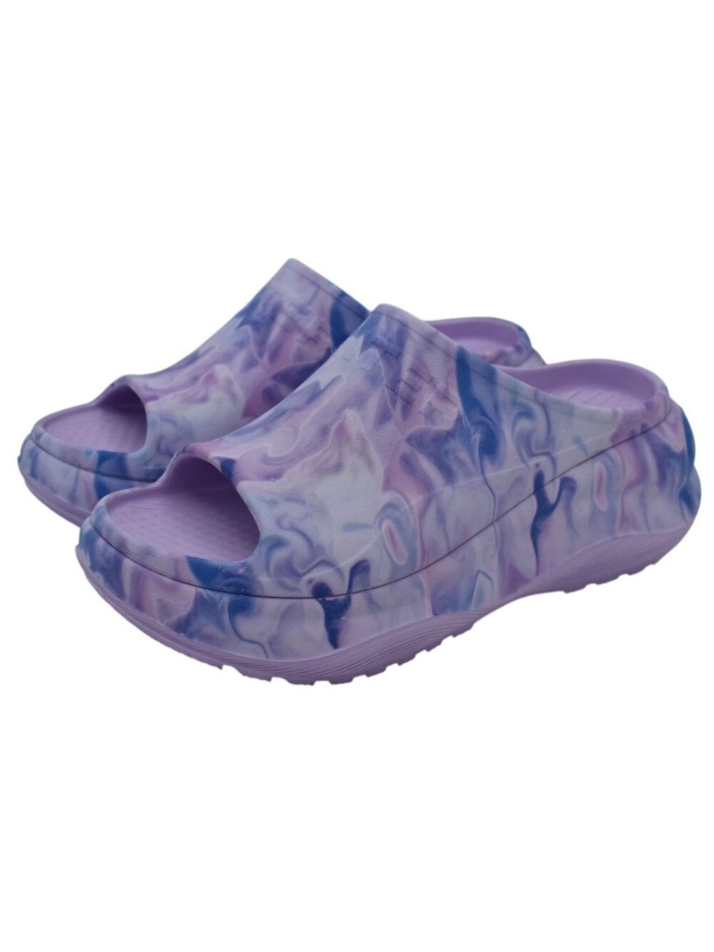Hunter‎ Womens Size 9 Haddie 2 Platform Marbled Purple Platform Slides Shoes